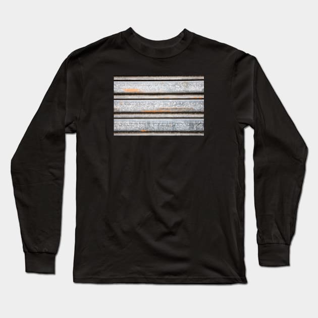 Grunge Grey Rusty Metal Fence 2 Long Sleeve T-Shirt by textural